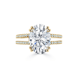 Oval Solitaire Double Pavé