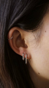 Deltora Diamonds White Gold Mini Paperclip Earrings.