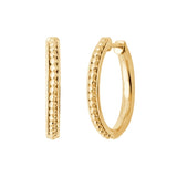 Beaded 9K Gold Hoops