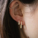 Deltora Diamonds Yellow Gold Paperclip Earrings.
