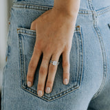 Deltora Diamonds Radiant Cut with Double Pave Band Setting.