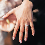 Deltora Diamonds Radiant Cut with Tapered Baguettes Engagement Ring made with Sustainable Lab Diamonds.