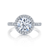 Round Brilliant Cut Lab Diamond Engagement Ring | Halo Pave