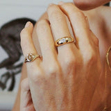 Star Set Lab Grown Diamond Pinky Signet Ring - one left