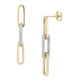 Lab Diamond Pavé Paperclip Link Earrings