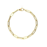 Large Gold Link Paperclip Bracelet 9k