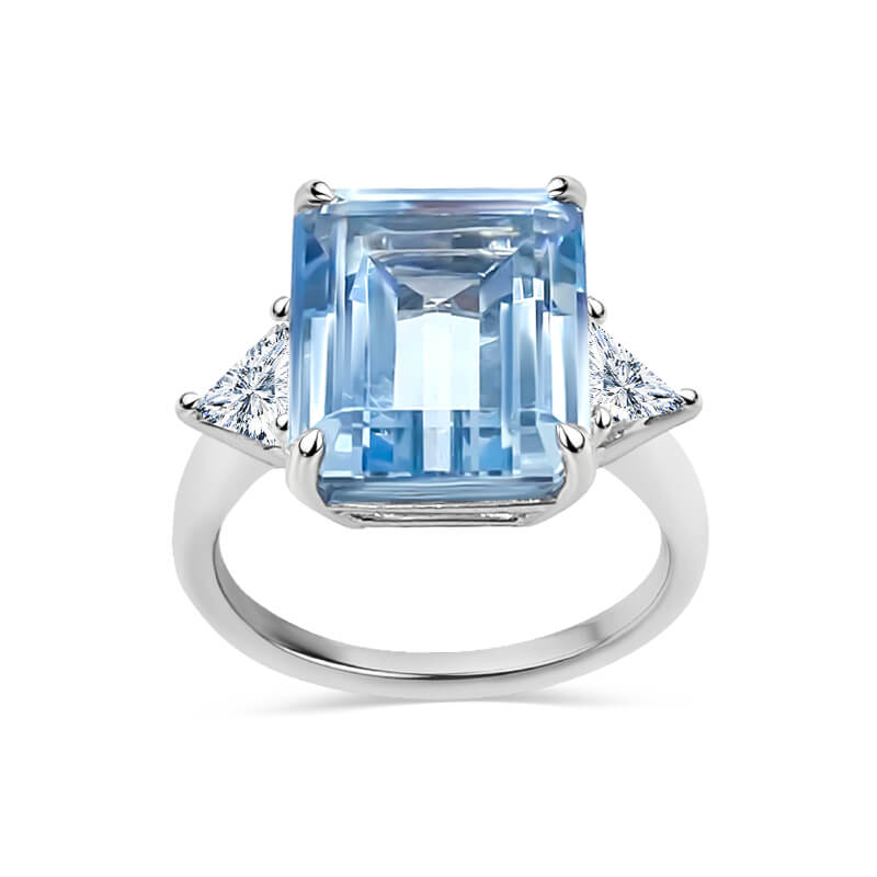 Aquamarine with Trilliant sides | Bespoke