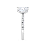 Elongated Cushion Cut Solitaire Pavé | Hidden Halo