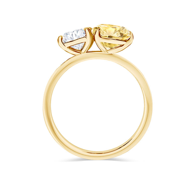 Yellow Sapphire and Diamond Ring | Toi Et Moi