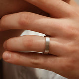 Men's Geometric Ring Satin Finish Wedding Band 