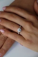 Round Lab Diamond Triple Micro Pavé Engagement Ring