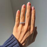 Elongated cushion Wedding band