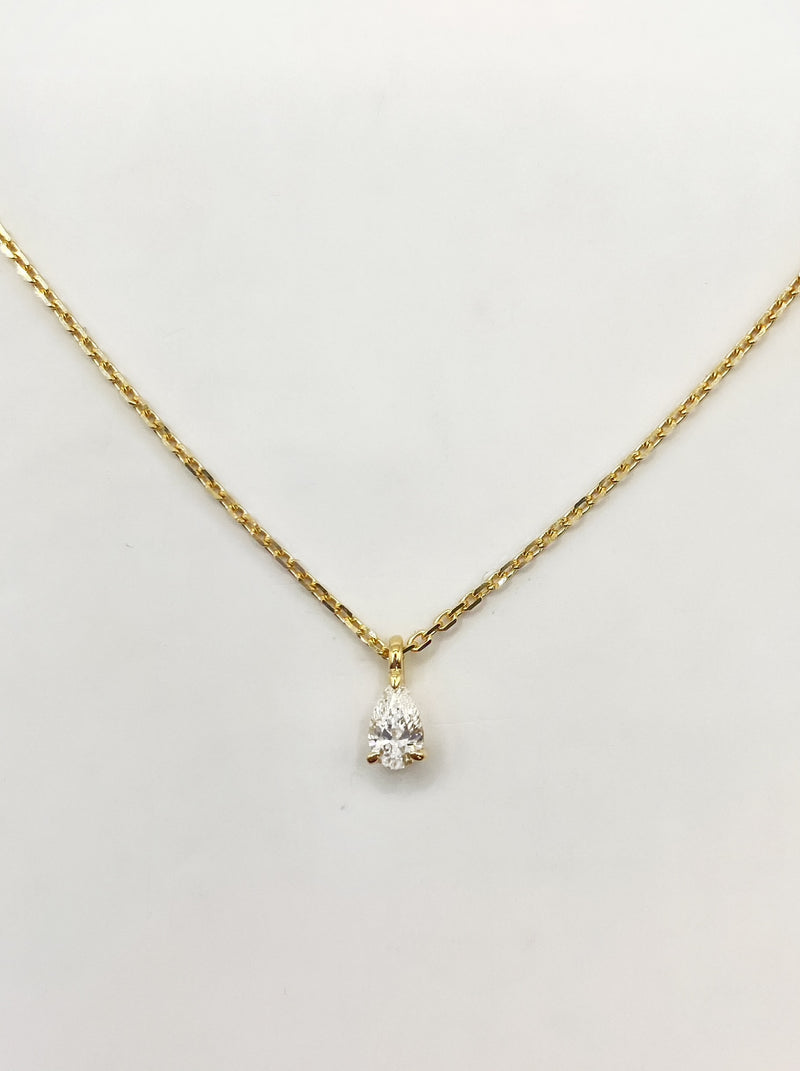 Pear Lab Grown Diamond Solitaire Necklace