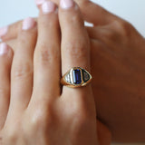 Sapphire & Diamond Signet Ring