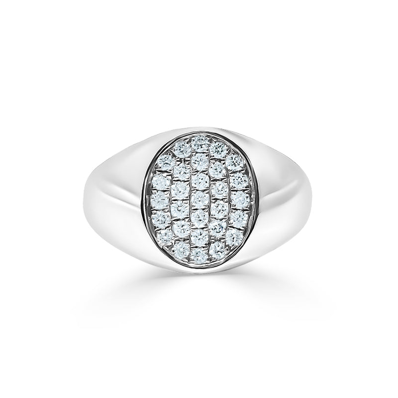 Men's Lab Grown Diamond Oval Signet Ring