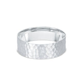 Matte Hammered Mens Wedding Ring