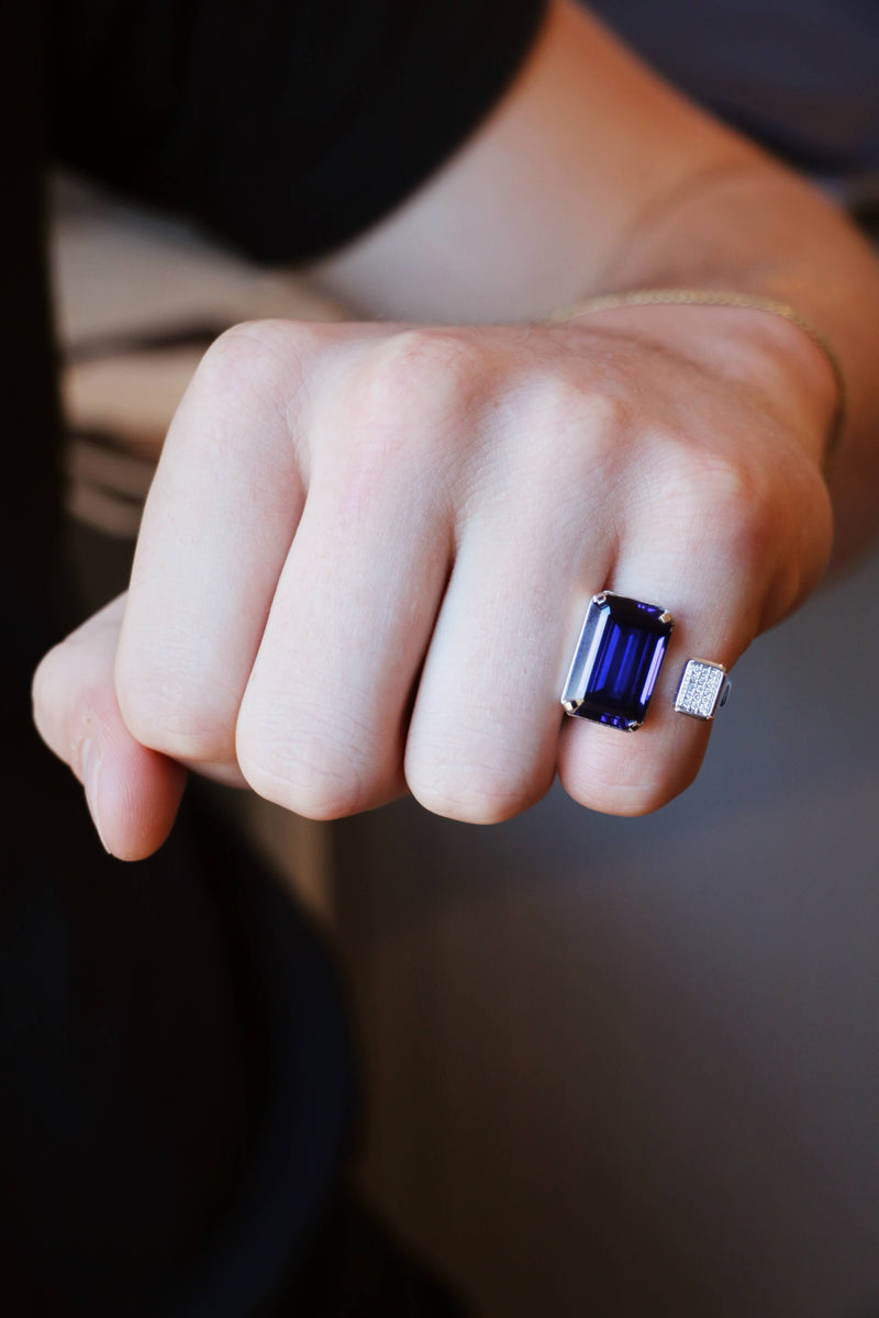 Blue Sapphire and Diamond Ring | "One and Only"