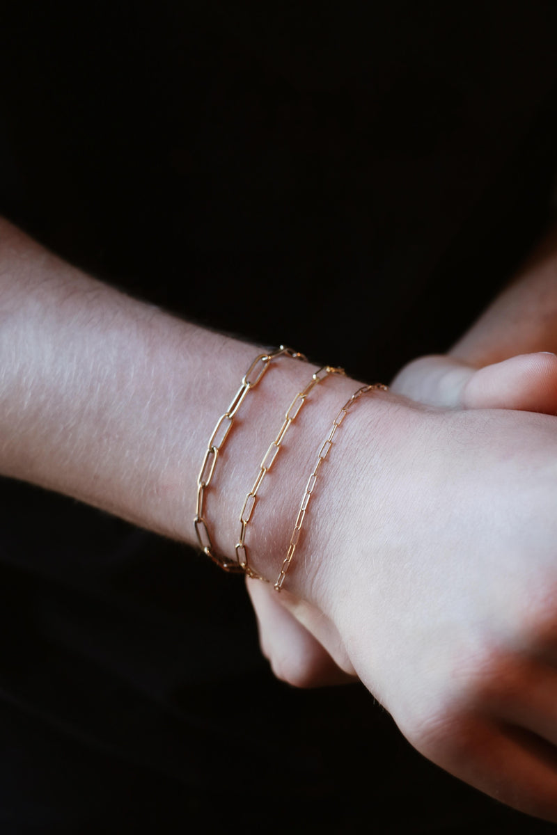 Men's Paperclip Bracelet | 9k Solid Gold