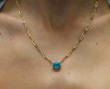 Paraiba Tourmaline Paperclip Necklace