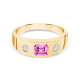 Gypsy Pink Sapphire Ring & Round Accents | Bespoke