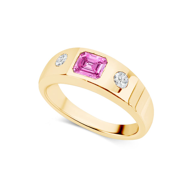 Gypsy Pink Sapphire Ring & Round Accents | Bespoke