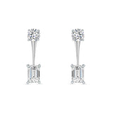 Emerald Cut Lab Grown Diamond Earring Jacket