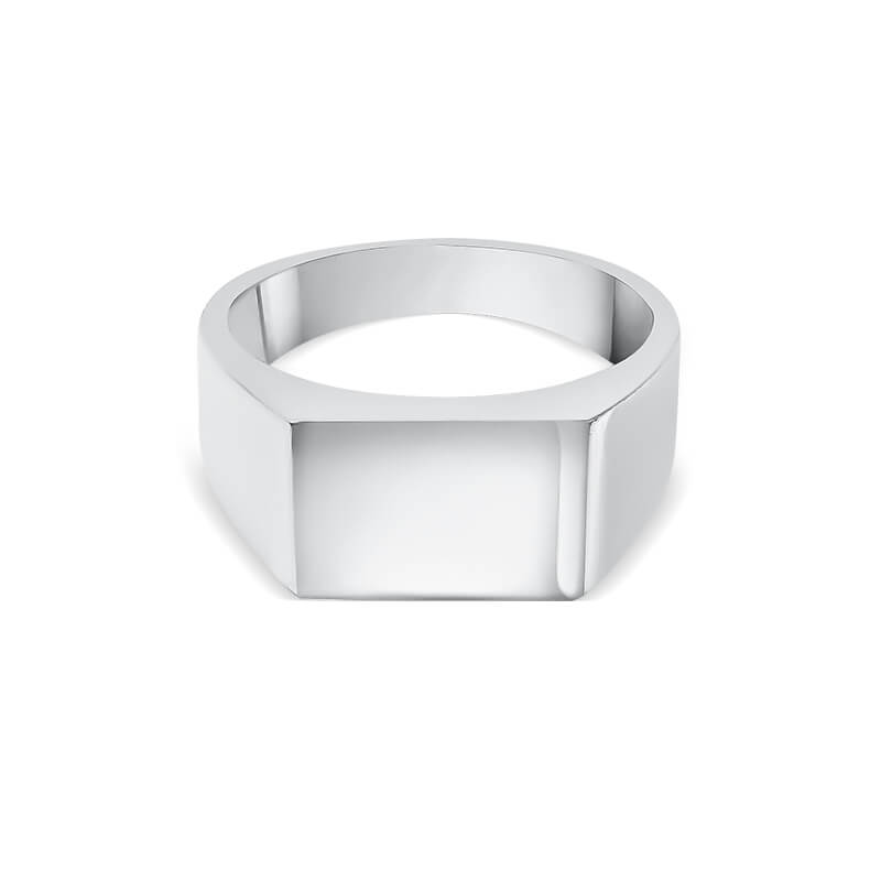 Deltora Diamonds Mens Signet Ring in White Gold.