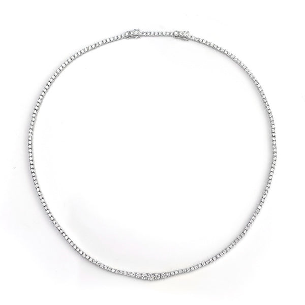 Graduated Diamond Tennis Necklace | Classic Style Four Prong