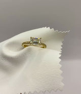 Emerald Cut Solitaire Pavé | East West