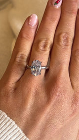 Oval Cut Diamond Solitaire Engagement Ring Four Claw