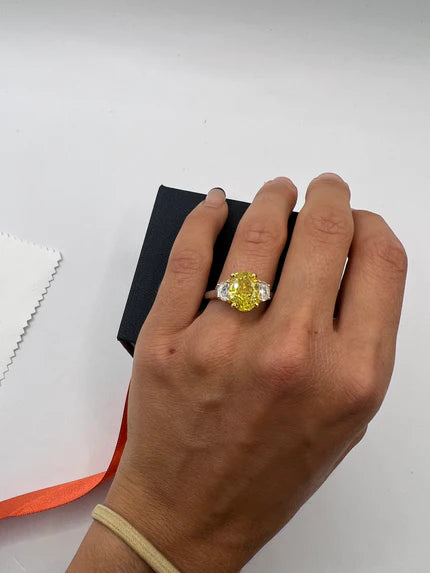 Yellow Diamond Cocktail Ring