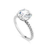 Round Brilliant Cut Four Claw Pavé Band Engagement Ring. Deltora Diamonds Sustainable Lab Diamond Jewellery Australia.