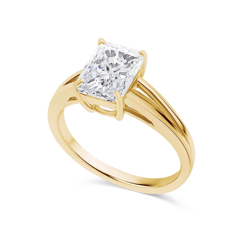 Radiant Cut Split Shank Engagement Ring Deltora Diamonds