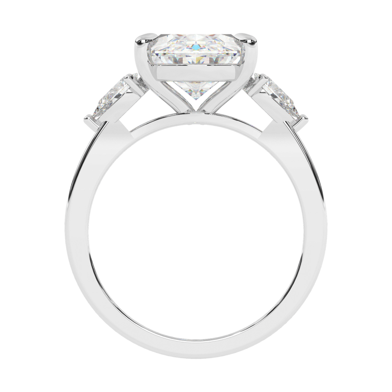 Deltora Diamonds Oval with Petite Pear Side Stones Setting made with sustainable lab diamonds.