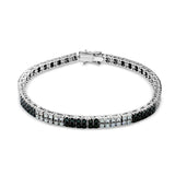 Deltora Diamonds Black and White Diamond Tennis Bracelet made with Sustainable Lab Grown Diamonds.