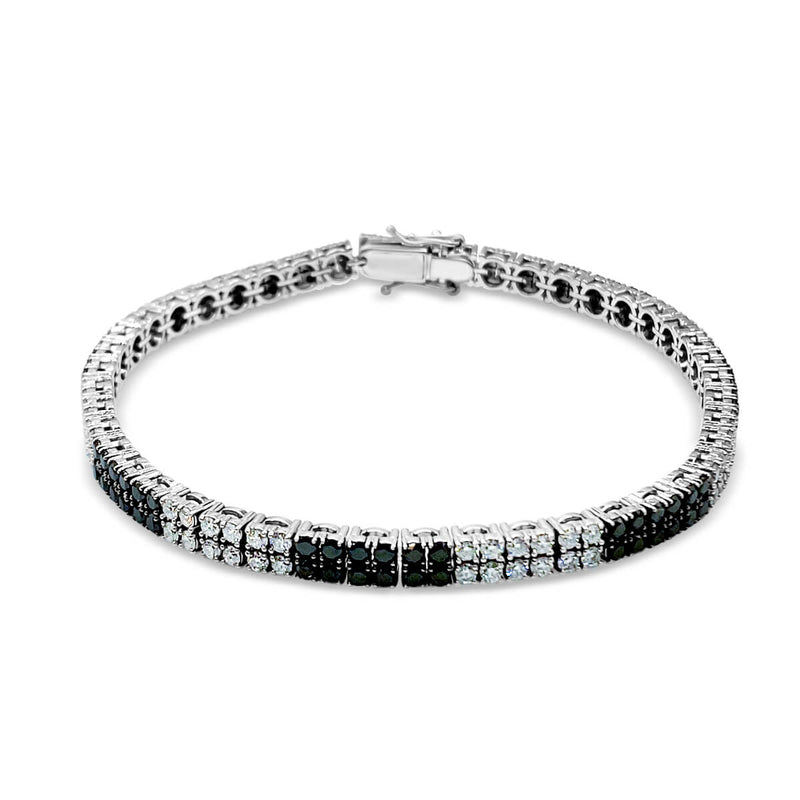 Deltora Diamonds Black and White Diamond Tennis Bracelet made with Sustainable Lab Grown Diamonds.