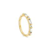 Deltora Diamonds Baguette and Round Cut Alternating Wedding Ring made with sustainable lab diamonds.