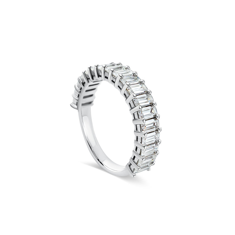 Deltora Diamonds Emerald Cut Petite Wedding Ring made with sustainable lab diamonds.