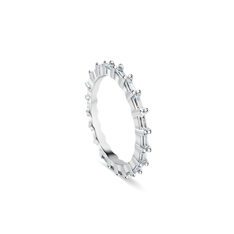 Deltora Diamonds Baguette Sideways Eternity Band made with Sustainable Lab Diamonds.