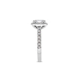 Emerald Cut Halo with Pave Band Engagement Ring. Deltora Diamonds Sustainable Lab Diamond Bridal Jewellery. 