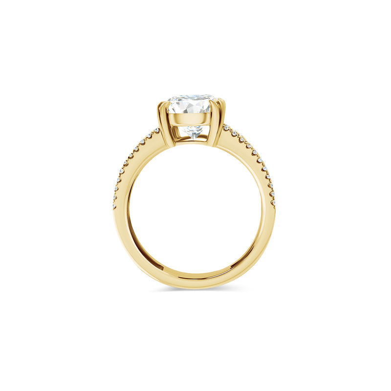 Oval Solitaire Double Pavé