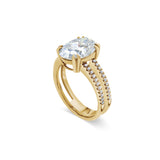 Oval Solitaire Double Pavé