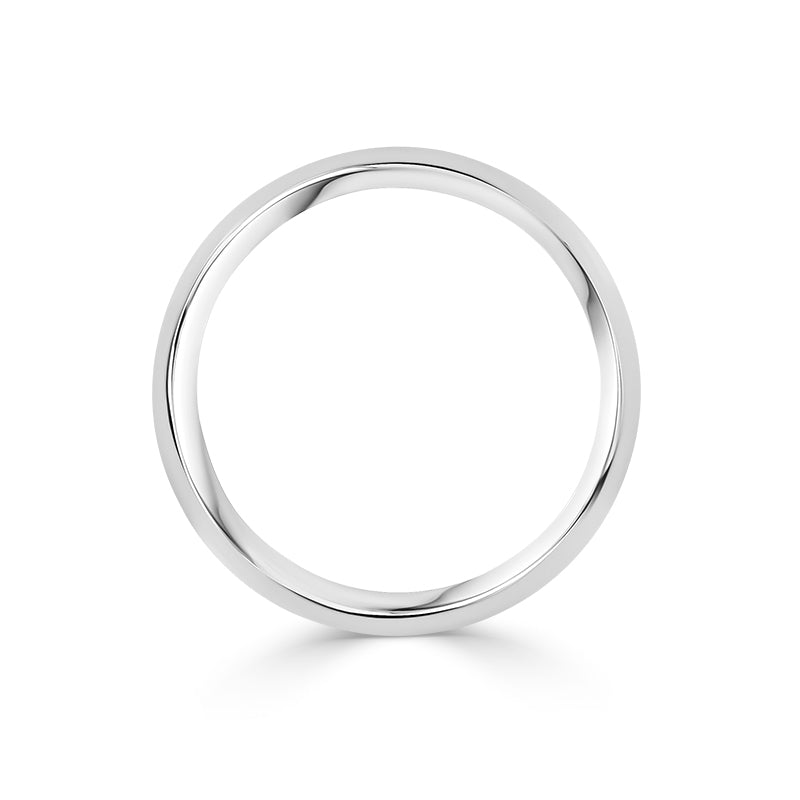 Bevelled Half Round Millgrain Finish Mens Wedding Ring