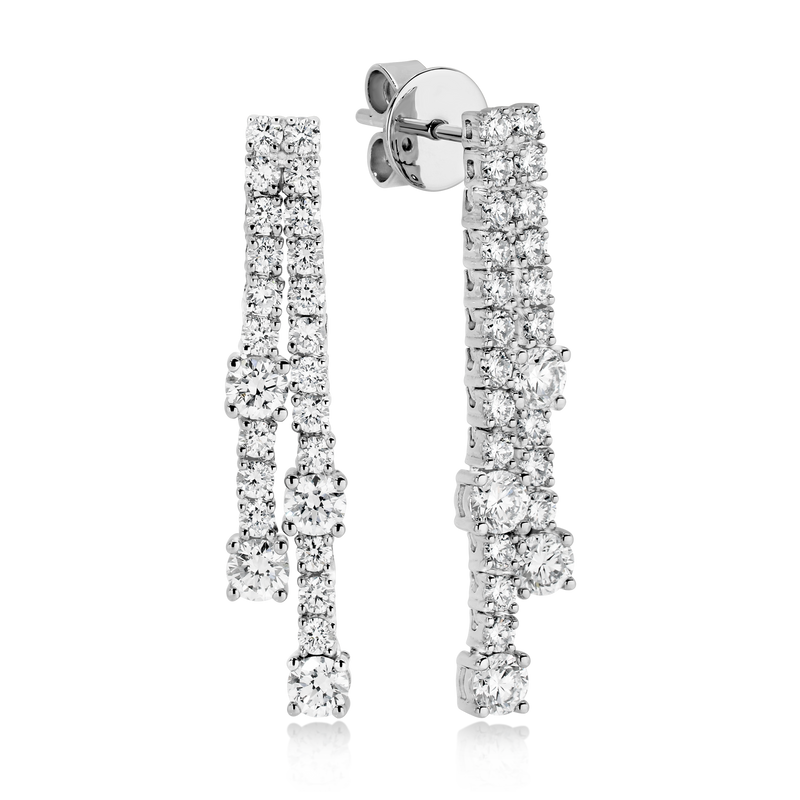 Diamond Waterfall Earrings made with Sustainable Lab Diamonds.