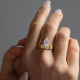 Deltora Diamonds Floating Marquise Diamond Cigar Band made with sustainable lab diamonds.