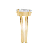 Marquise Cut Solitaire Double band