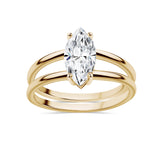 Marquise Cut Solitaire Double band