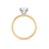Deltora Diamonds Cushion Cut Four Claw Solitaire Setting with sustainable lab diamonds.