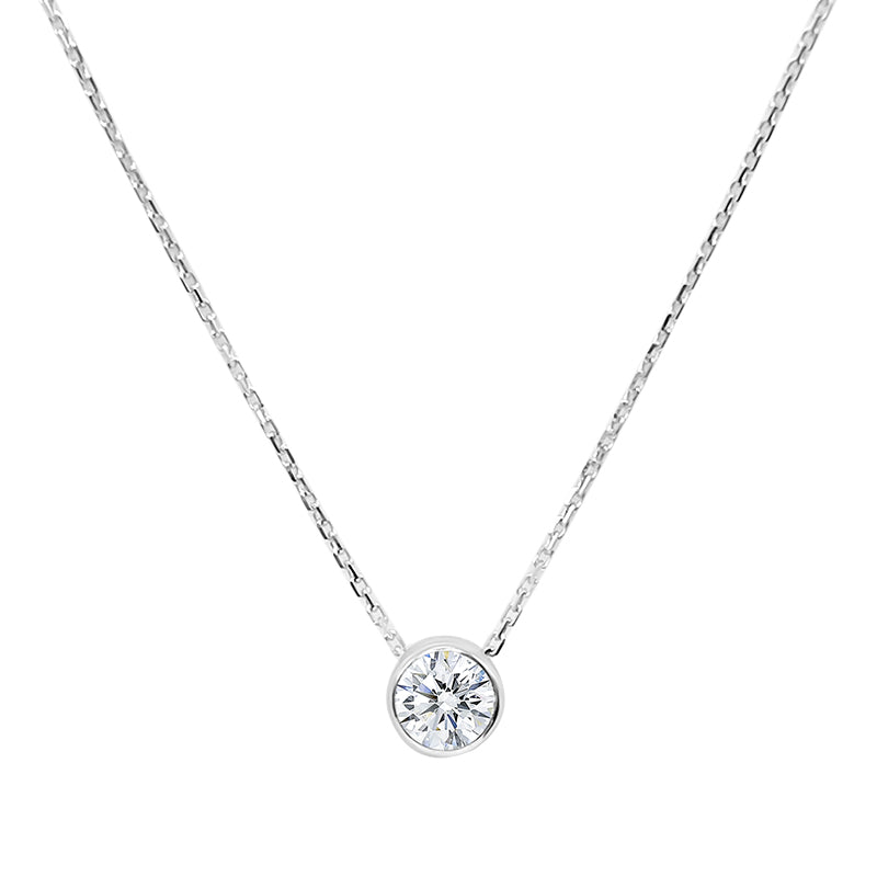 Bezel Set Lab Grown Diamond Necklace