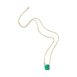 Lab Grown Colombian Emerald Necklace | Asscher cut